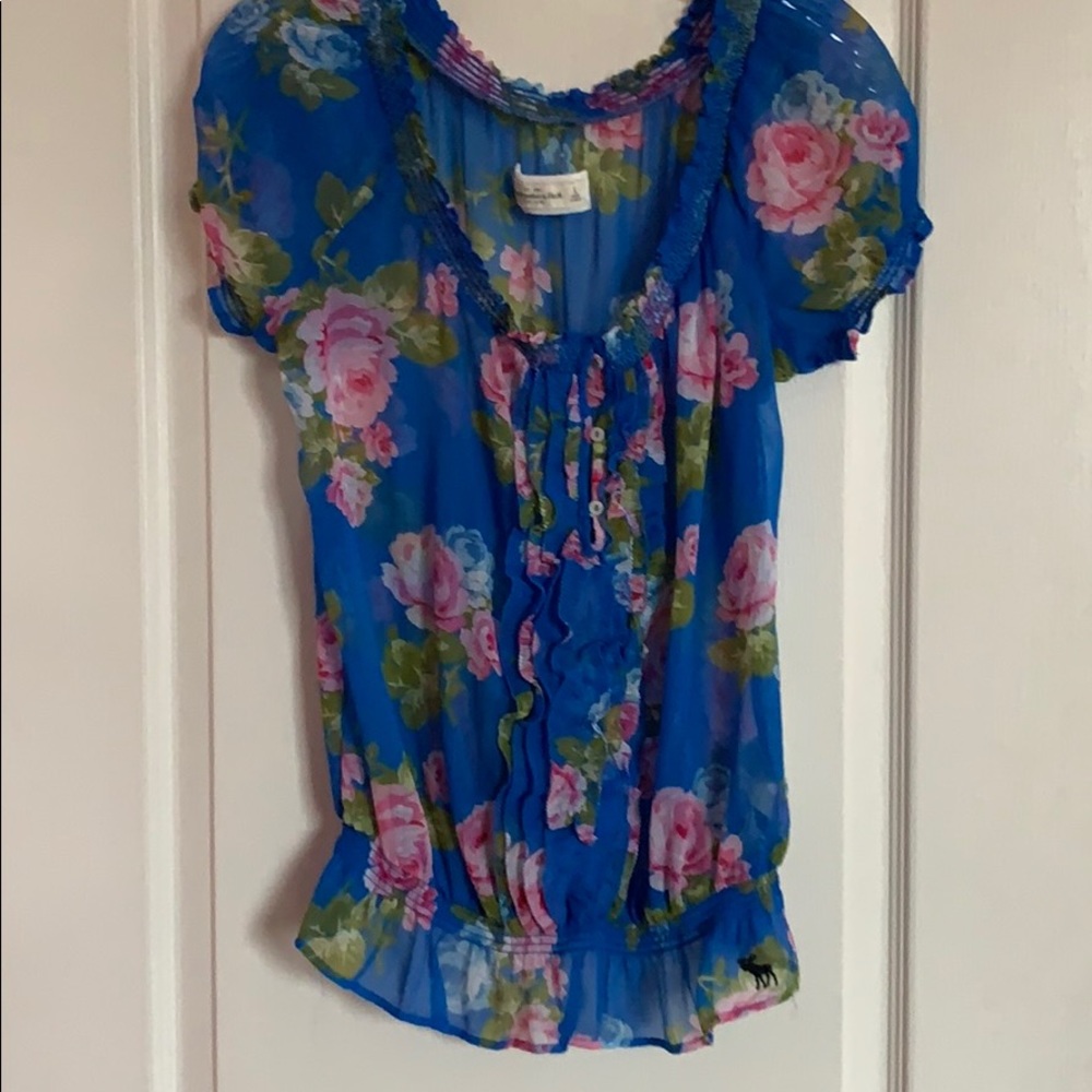 Flower sheer short sleeve